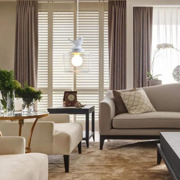 Đèn Chùm Lồng Chim Thuỷ Tinh Trong Suốt Thiết Kế Sáng Tạo Decor Bàn Ăn, Đầu Giường Ngủ