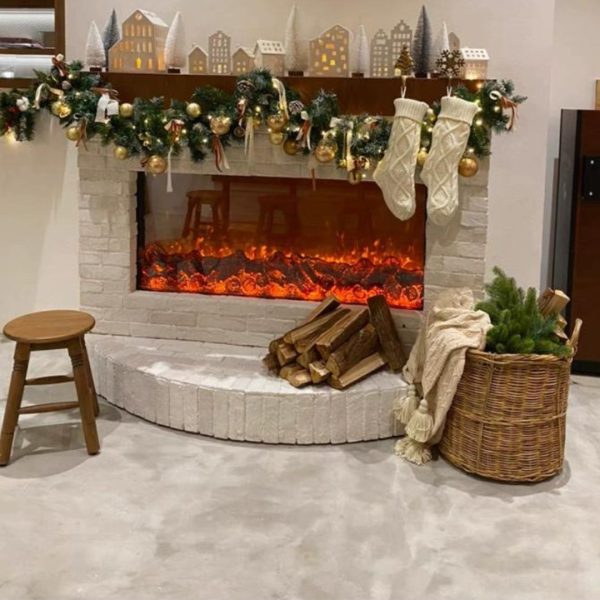 Đèn Lò Sưởi Bếp Củi Đỏ Rực Thiết Kế 3D Chân Thực Trang Trí Cho Phòng Khách Cao Cấp, Lễ Giáng Sinh