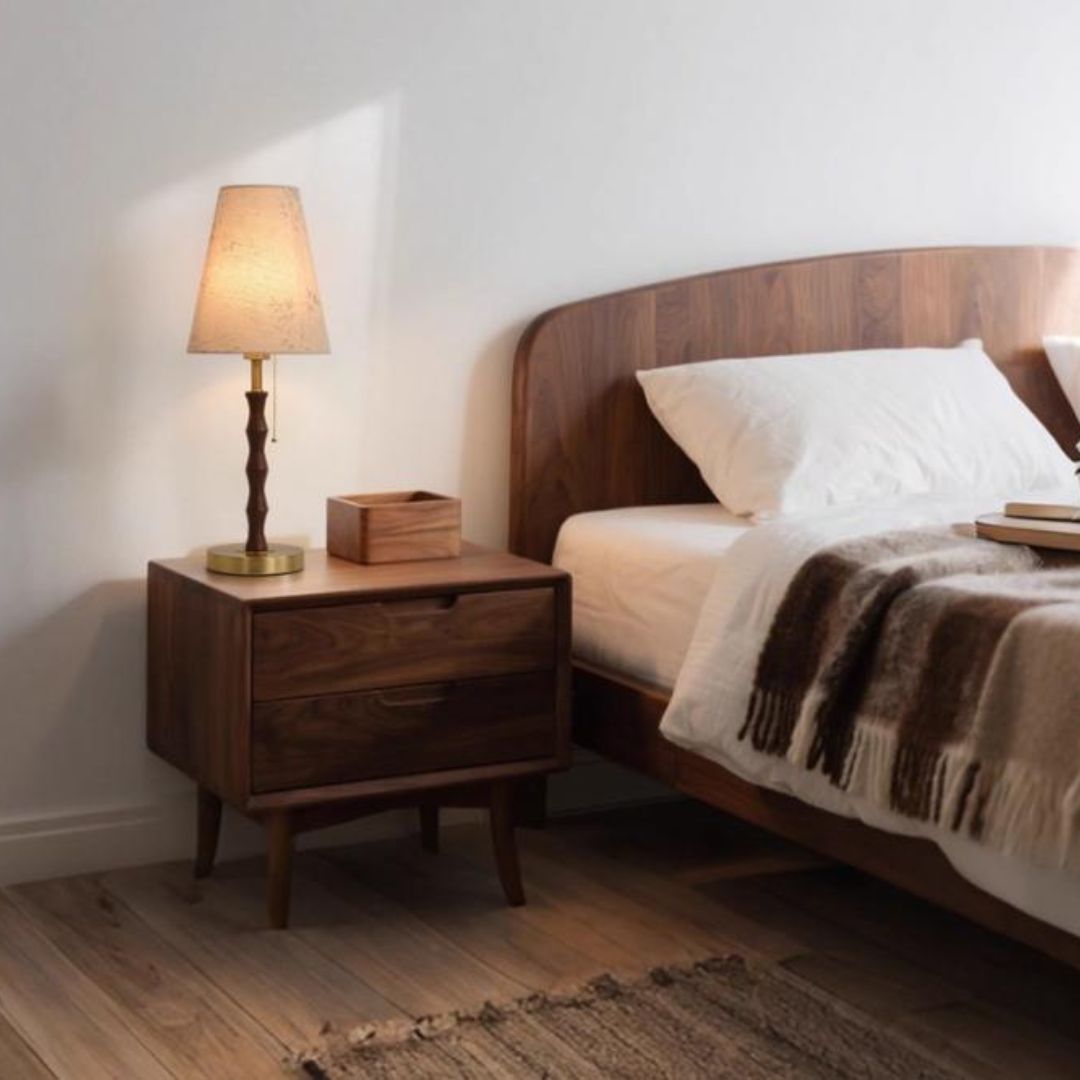 Đèn Ngủ Để Bàn Chụp Vải Vintage 3 Chế Độ Sáng Phù Hợp Nội Thất Cổ Điển & Bắc Âu