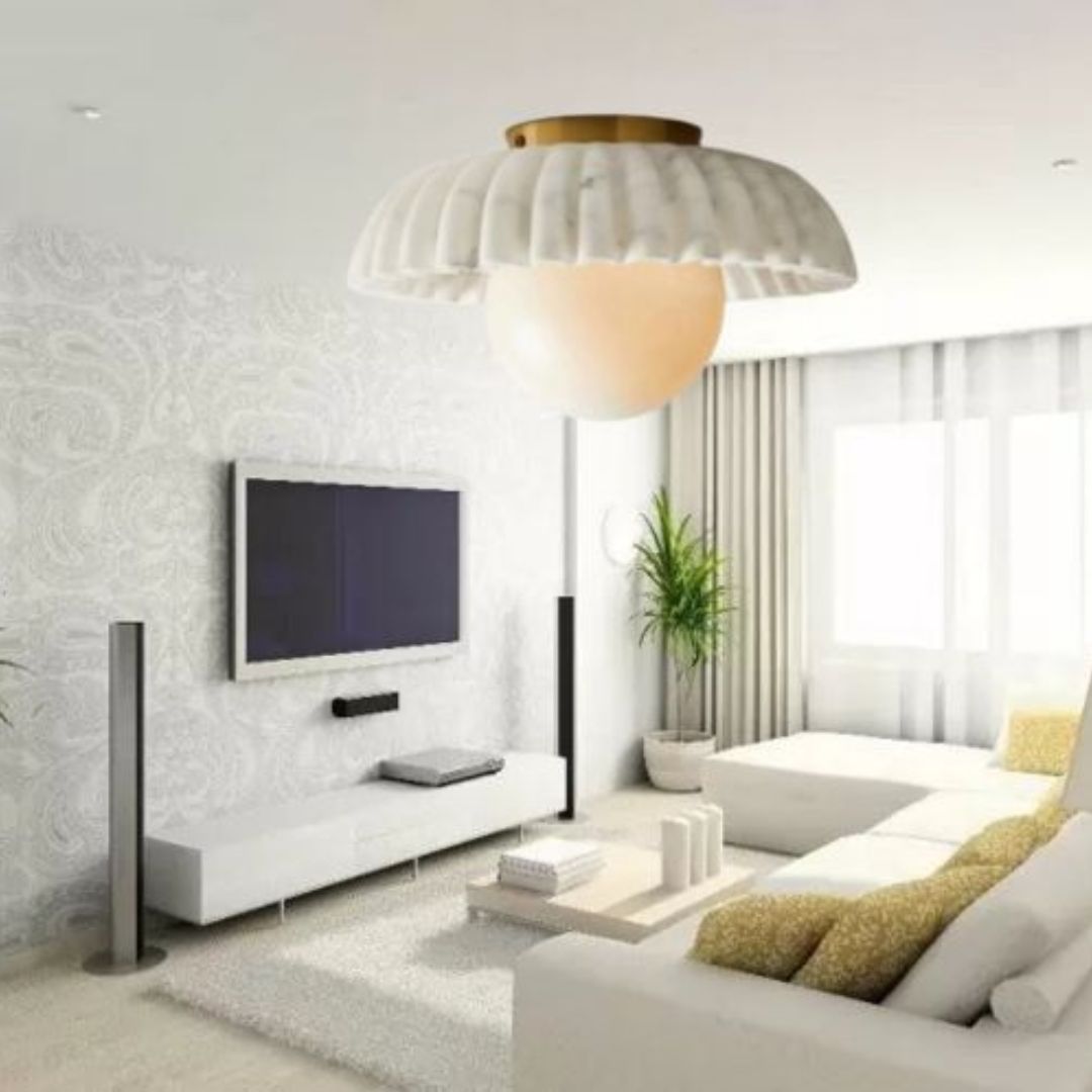 Đèn Ốp Trần Đá Marble Vân Sò Sang Trọng, Tối Giản, Cao Cấp Cho Không Gian Nội Thất, Ngoại Thất