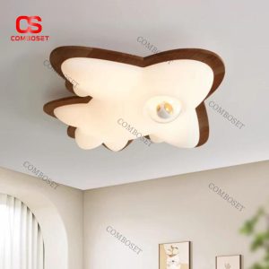Đèn Ốp Trần Gỗ Hình Máy Bay, Phi Hành Gia 3 Chế Độ Sáng Trang Trí Phòng Trẻ Em, Trường Mầm Non