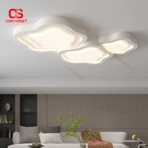 Đèn Ốp Trần Hình Đám Mây Trắng Thanh Lịch Chiếu Sáng Phòng Ngủ, Phòng Khách, Bảo Vệ Mắt Với 3 Chế Độ Sáng