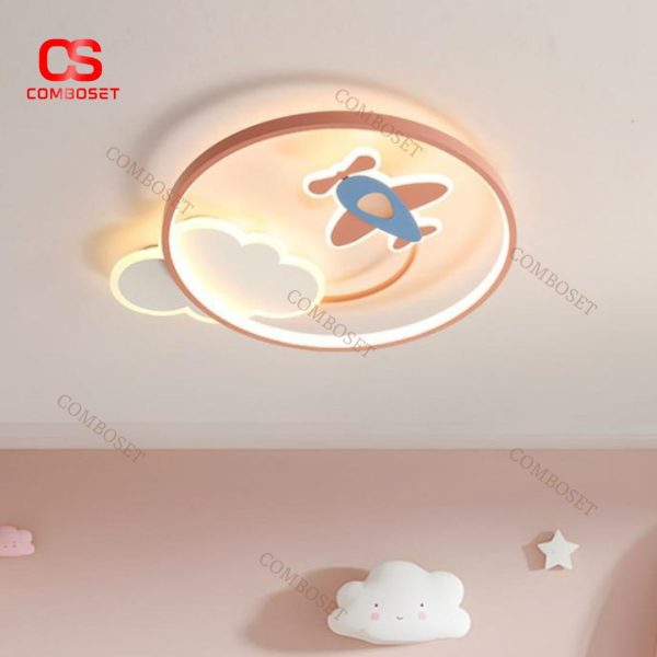 Đèn Ốp Trần Hoạt Hình Vui Nhộn Trang Trí Phòng Ngủ Bé Trai, Bé Gái, 3 Chế Độ Sáng Bảo Vệ Mắt