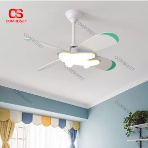 Đèn Quạt Trần Trực Thăng Cho Bé Hình Máy Bay Ngộ Nghĩnh Thân Sắt Chao Đèn PE Dễ Thương