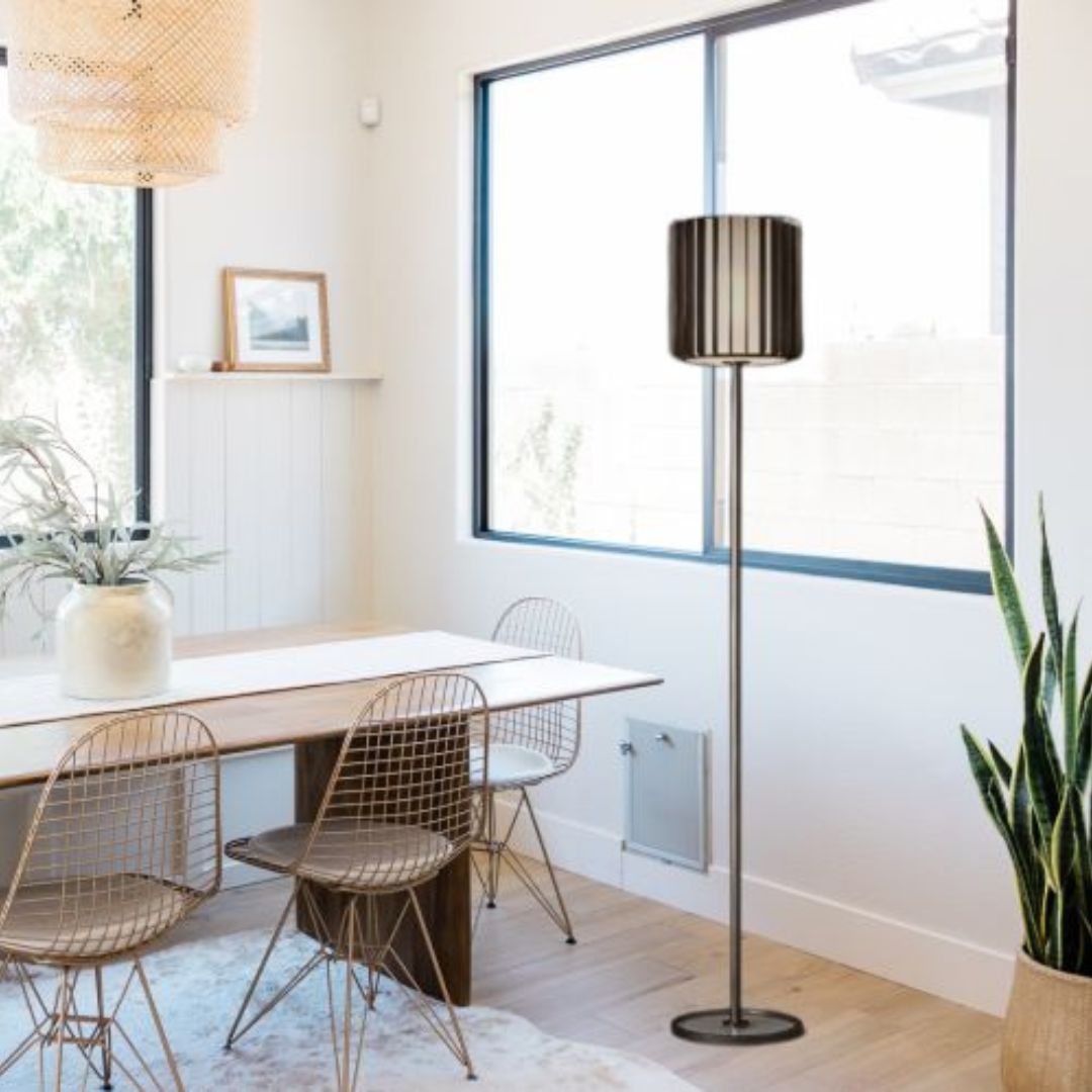 Đèn Sàn Chao Kính Khung Đồng Tối Giản Cao Cấp Cho Không Gian Hiện Đại Phòng Khách, Phòng Ngủ