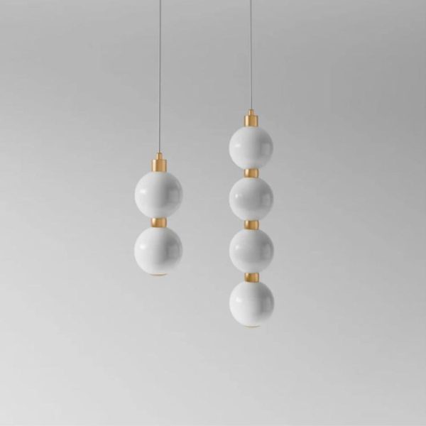 Đèn Thả Bóng Acrylic Trắng Thiết Kế Hình Chuỗi Ngọc Sang Trọng Có 3 Chế Độ Sáng Cho Phòng Ngủ