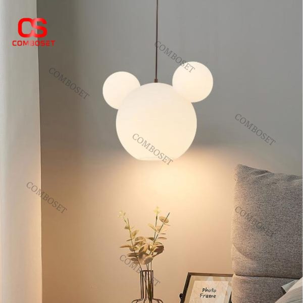 Đèn Thả Chuột Hoạt Hình Bằng PE Nguyên Khối Thân Thiện Với Môi Trường, 3 Chế Độ Sáng, Decor Phòng Cho Bé