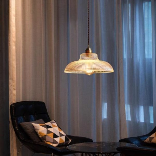Đèn Thả Decor Thủy Tinh Gân Sọc Sang Trọng Cho Nhà Hàng & Phòng Khách, Quán Cafe, Quầy Bar, Đảo Bếp