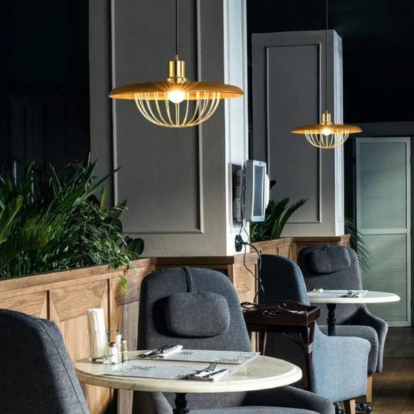 Đèn Thả Khung Sắt Sơn Giả Gỗ Nghệ Thuật Phù Hợp Phòng Ăn, Quầy Bar, Cafe