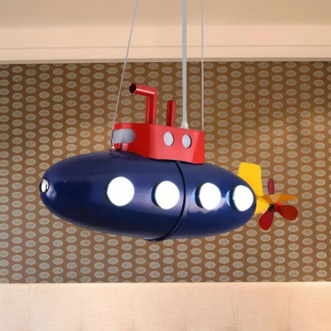 Đèn Thả Mô Hình Tàu Ngầm Màu Xanh Dương Chiếu Sáng Phòng Ngủ Bé Trai, Trường Mầm Non, Mẫu Giáo