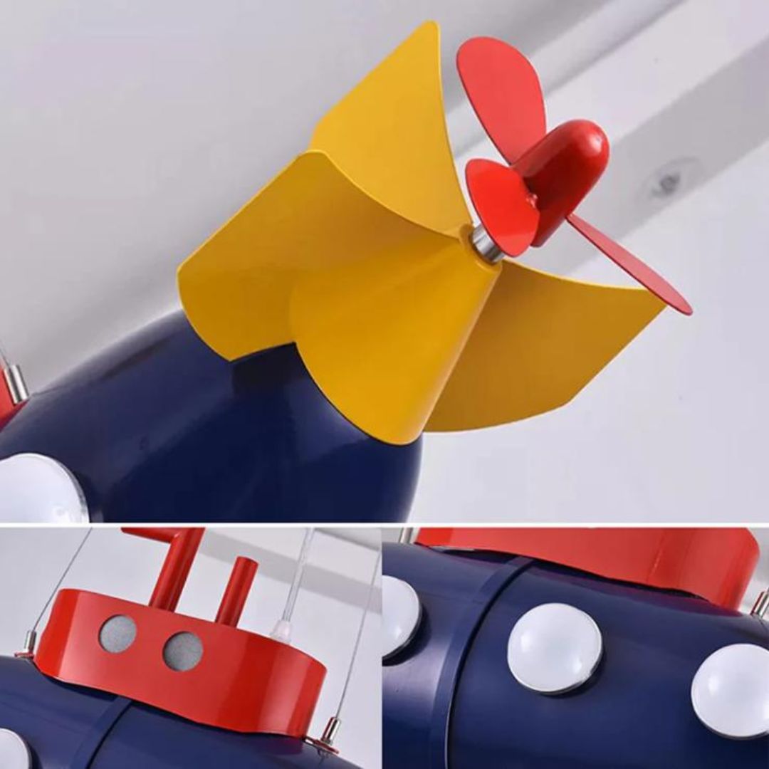 Đèn Thả Mô Hình Tàu Ngầm Màu Xanh Dương Chiếu Sáng Phòng Ngủ Bé Trai, Trường Mầm Non, Mẫu Giáo