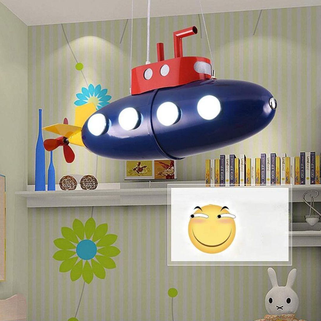 Đèn Thả Mô Hình Tàu Ngầm Màu Xanh Dương Chiếu Sáng Phòng Ngủ Bé Trai, Trường Mầm Non, Mẫu Giáo