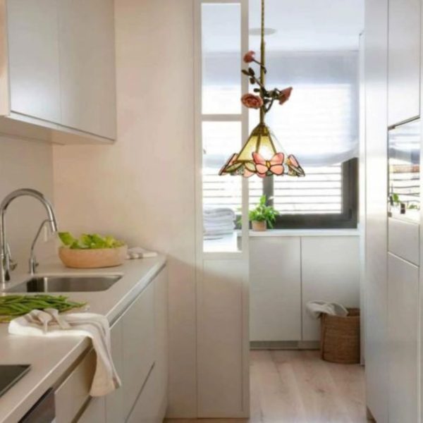 Đèn Thả Thủy Tinh Hoa Hồng Gốm Decor Phòng Ăn Phong Cách Châu Âu, Lãng Mạn Vintage