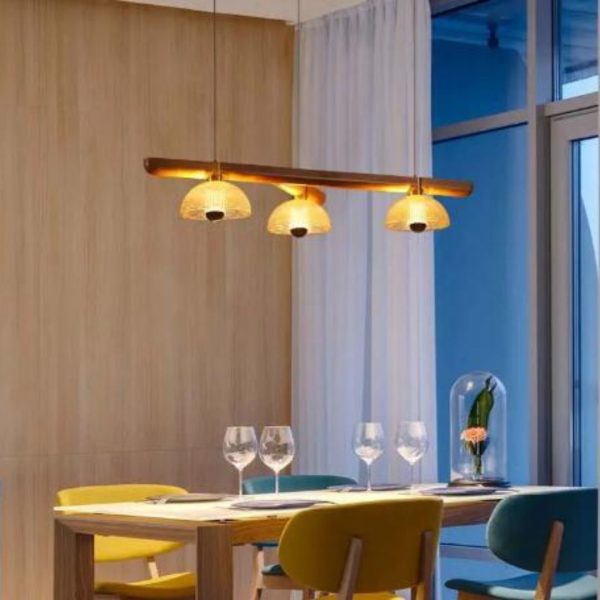 Đèn Thả Trần 3 Bóng Thuỷ Tinh Phong Cách Nhật Bản, Decor Phòng Trà, Bàn Ăn Gia Đình