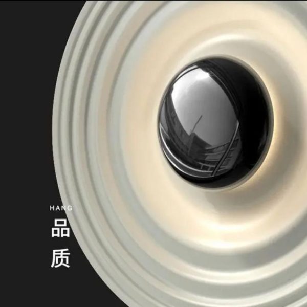 Đèn Trần Gợn Sóng 3D Hình Tròn Màu Trắng Nghệ Thuật Trang Trí Nội Thất Tối Giản Sang Trọng