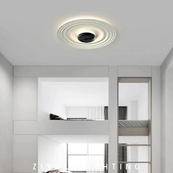 Đèn Trần Gợn Sóng 3D Hình Tròn Màu Trắng Nghệ Thuật Trang Trí Nội Thất Tối Giản Sang Trọng
