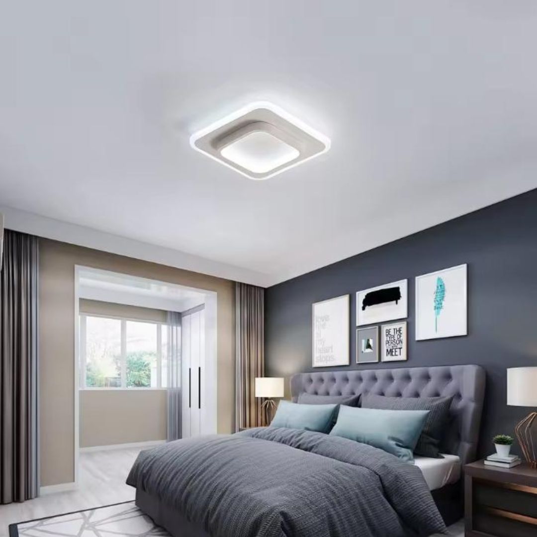 Đèn Trần LED Vuông Hiện Đại 2 Màu Trắng và Đen Thiết Kế Sang Trọng 3 Chế Độ Sáng Lối Đi, Hành Lang