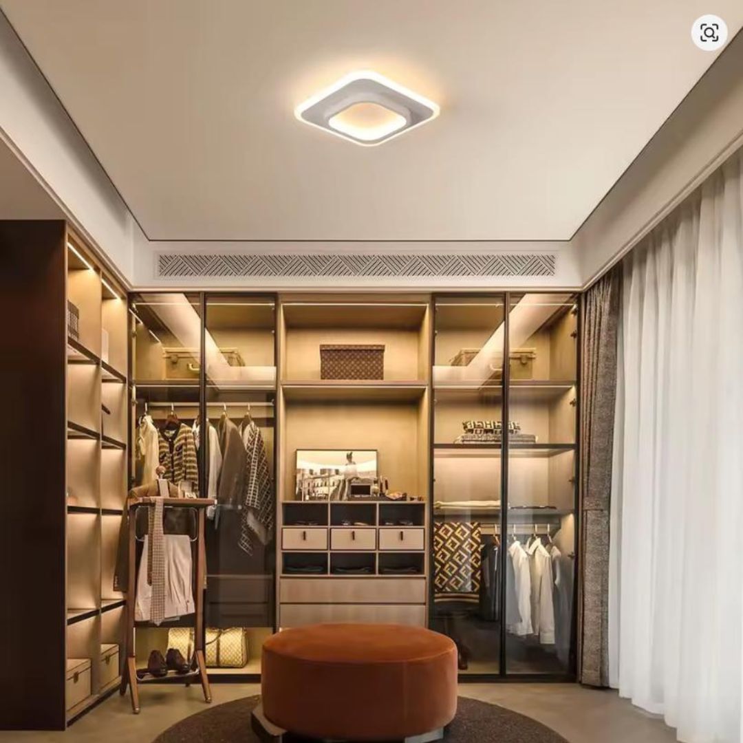 Đèn Trần LED Vuông Hiện Đại 2 Màu Trắng và Đen Thiết Kế Sang Trọng 3 Chế Độ Sáng Lối Đi, Hành Lang