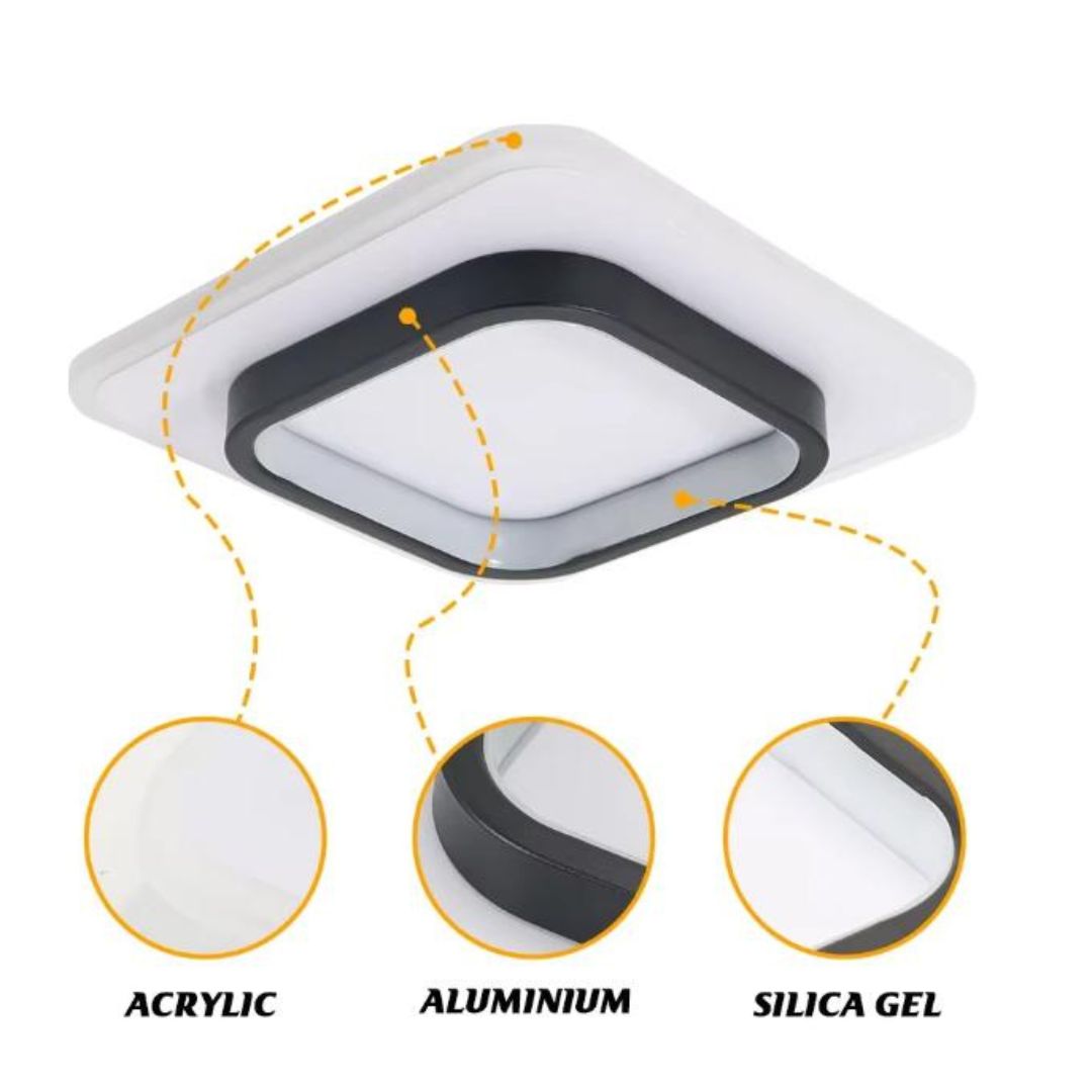 Đèn Trần LED Vuông Hiện Đại 2 Màu Trắng và Đen Thiết Kế Sang Trọng 3 Chế Độ Sáng Lối Đi, Hành Lang