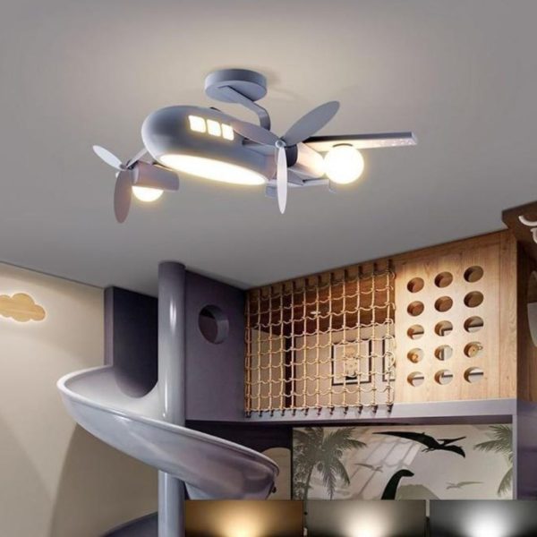 Đèn Trần Máy Bay 3 Cánh Động Cơ Mô Hình 3D 3 Chế Độ Sáng Cho Phòng Ngủ Bé, Quà Tặng Sinh Nhật