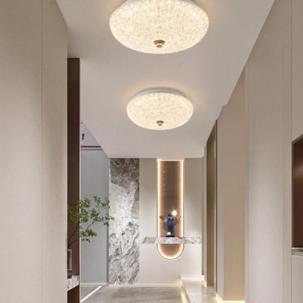 Đèn Trần Tròn Acrylic Trong Suốt Lấp Lánh Như Pha Lê Trang Trí Phòng Khách, Phòng Ngủ