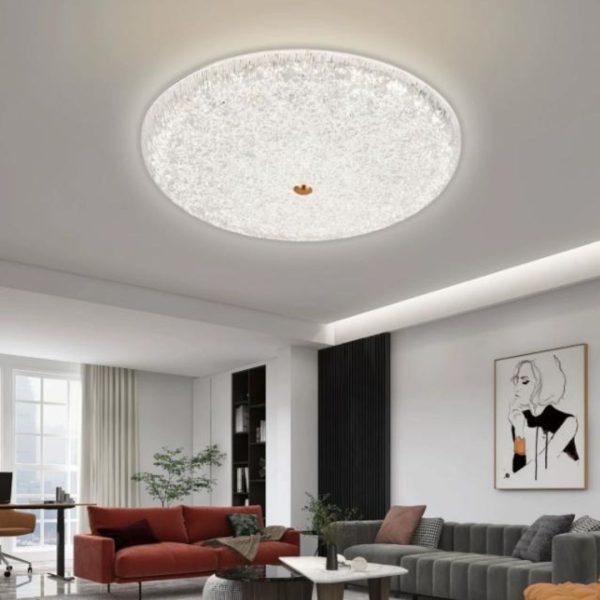 Đèn Trần Tròn Acrylic Trong Suốt Lấp Lánh Như Pha Lê Trang Trí Phòng Khách, Phòng Ngủ