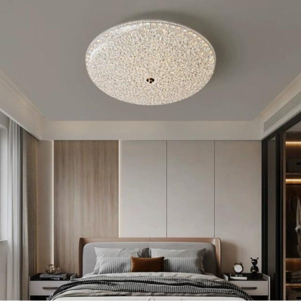 Đèn Trần Tròn Acrylic Trong Suốt Lấp Lánh Như Pha Lê Trang Trí Phòng Khách, Phòng Ngủ