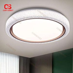 Đèn Trần Tròn Viền Acrylic Giả Pha Lê Lấp Lánh Có 3 Chế Độ Sáng, Chống Muỗi Và Chống Bụi
