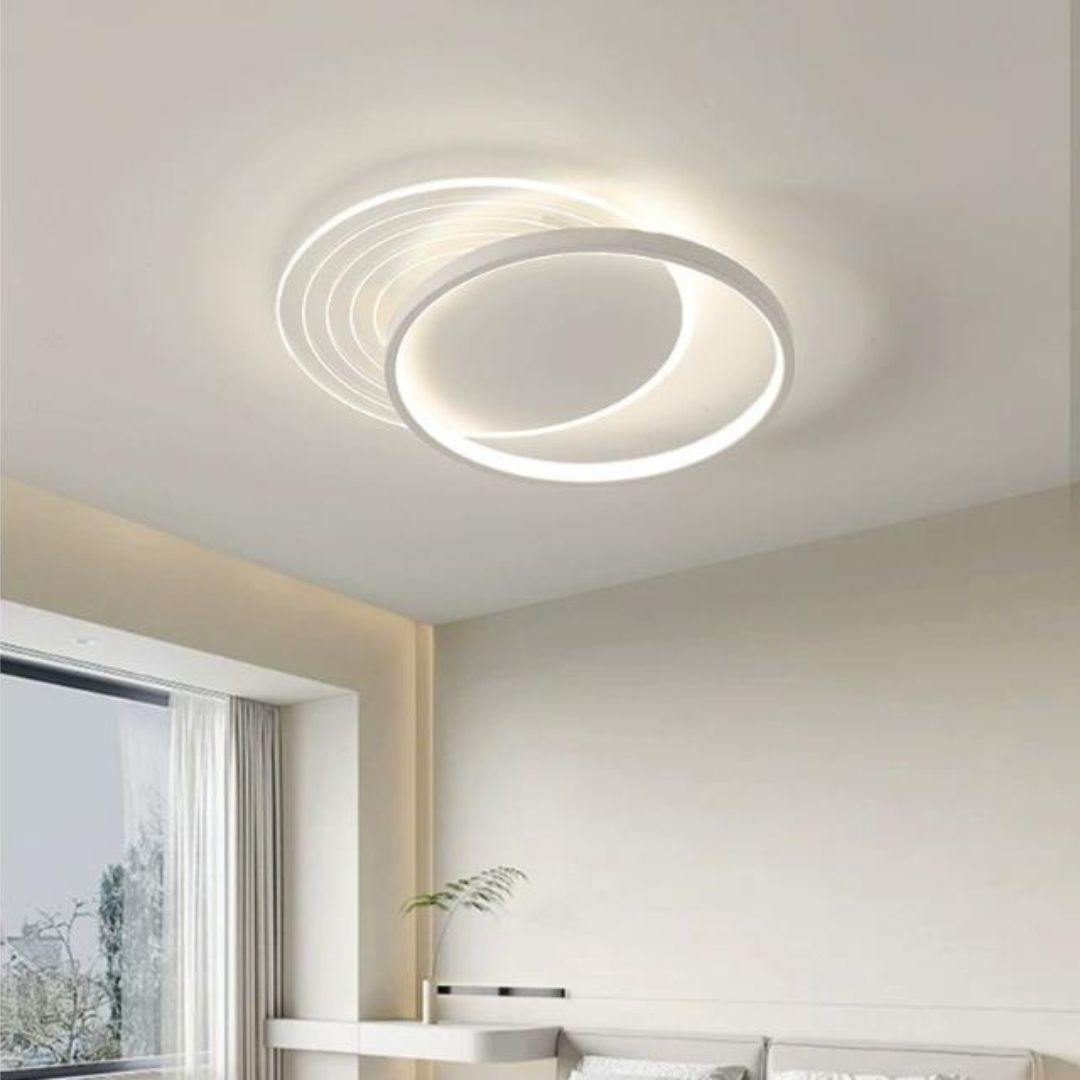 Đèn Trần Vòng Tròn Xoắn Kép Thiết Kế Tối Giản, Sang Trọng Trang Trí Phòng Khách, Phòng Ngủ