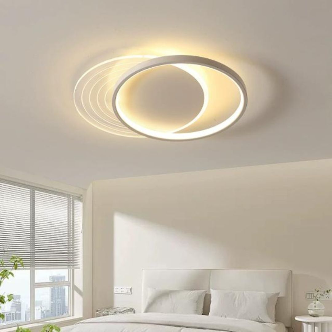 Đèn Trần Vòng Tròn Xoắn Kép Thiết Kế Tối Giản, Sang Trọng Trang Trí Phòng Khách, Phòng Ngủ