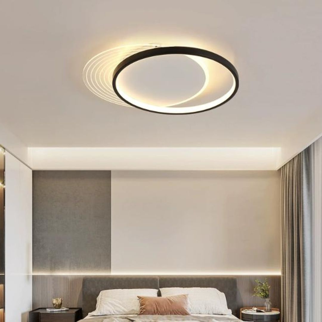 Đèn Trần Vòng Tròn Xoắn Kép Thiết Kế Tối Giản, Sang Trọng Trang Trí Phòng Khách, Phòng Ngủ