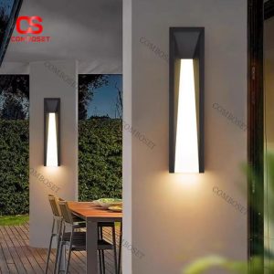 Đèn Tường Ban Công Ngoài Trời Chống Thấm Nước Màu Đen, Decor Cổng Nhà, Lối Đi