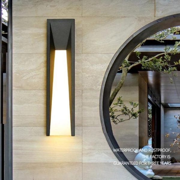 Đèn Tường Ban Công Ngoài Trời Chống Thấm Nước Màu Đen, Decor Cổng Nhà, Lối Đi