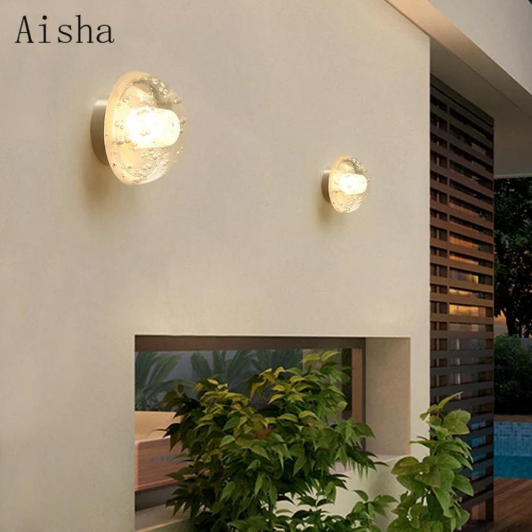 Đèn Tường Bán Nguyệt Thuỷ Tinh Trong Suốt, Chống Thấm Nước, Thiết Kế Tối Giản Cho Hành Lang & Cầu Thang