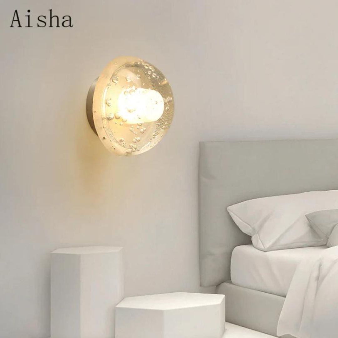 Đèn Tường Bán Nguyệt Thuỷ Tinh Trong Suốt, Chống Thấm Nước, Thiết Kế Tối Giản Cho Hành Lang & Cầu Thang