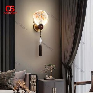Đèn Tường Cổ Phong Trung Hoa Chất Liệu Kim Loại Kết Hợp Acrylic In Tranh Cổ Phù Hợp Decor Nhà Thờ, Biệt Thự