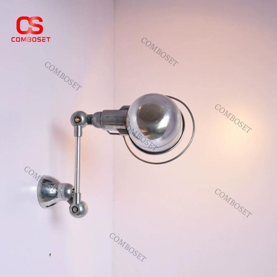 Đèn Tường Gắn Trục Xoay Phong Cách Công Nghiệp Kim Loại Bóng Retro Trang Trí Quán Cafe Vintage