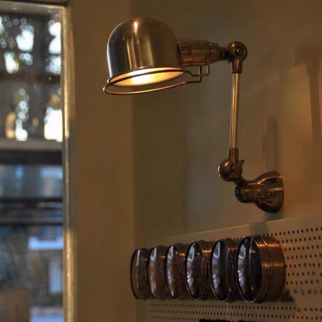 Đèn Tường Gắn Trục Xoay Phong Cách Công Nghiệp Kim Loại Bóng Retro Trang Trí Quán Cafe Vintage