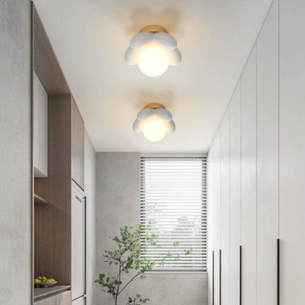 Đèn Tường Hoa 5 Cánh Màu Trắng Hồng Cute Phong Cách Hàn Quốc, 3 Chế Độ Sáng Cho Phòng Ngủ
