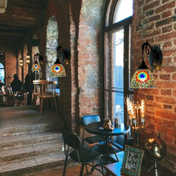 Đèn Tường Khảm Đá Màu Sắc Nghệ Thuật Thiết Kế Retro Sang Trọng Phù Hợp Nhà Phố, Nhà Gỗ, Quán Trà