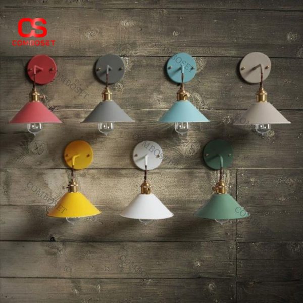 Đèn Tường Kim Loại Sơn Màu Pastel, Decor Tường Phong Cách Hàn Quốc Cực Xinh Phòng Ngủ & Quán Cafe
