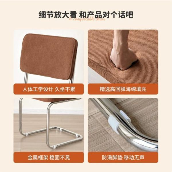 Ghế Ăn Khung Inox Bọc Nệm Nhung Tăm Nhiều Màu Vintage Hiện Đại Decor Quán Cafe, Bàn Làm Việc