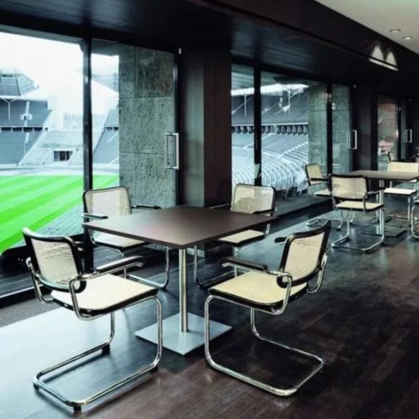 Ghế Ăn Khung Thép Mạ Chrome Nệm Da Tựa Mây Retro Decor Bàn Ăn, Bàn Làm Việc