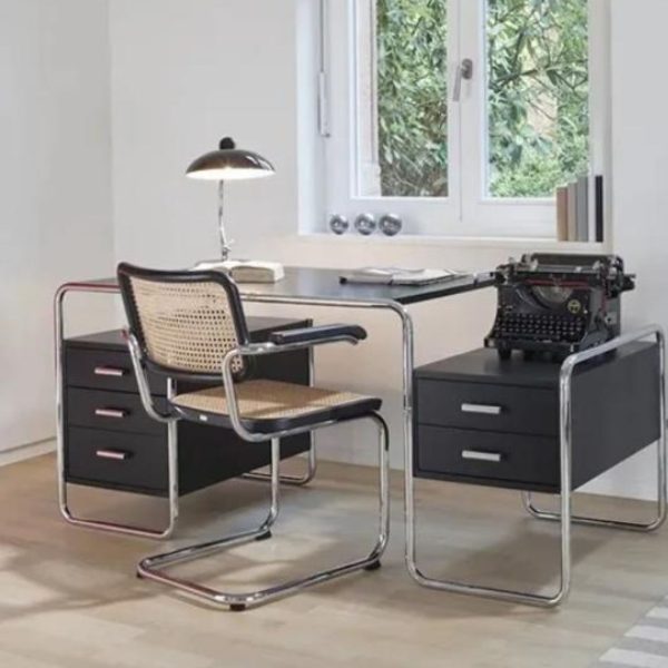 Ghế Ăn Khung Thép Mạ Chrome Nệm Da Tựa Mây Retro Decor Bàn Ăn, Bàn Làm Việc