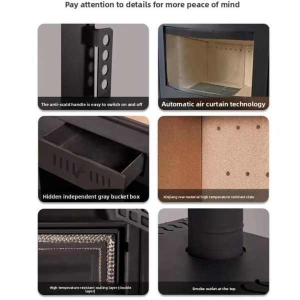 Lò Sưởi Dạng Trụ Bằng Thép Carbon Bền, Đẹp, Chuẩn Phong Cách Bắc Âu Cho Nhà Phố, Biệt Thự