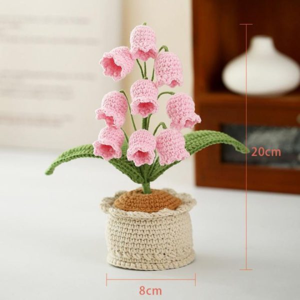 Đèn Bàn Chậu Hoa Linh Lan Đan Len Bằng Tay Thủ Công Nhiều Màu Làm Quà Tặng Sinh Nhật
