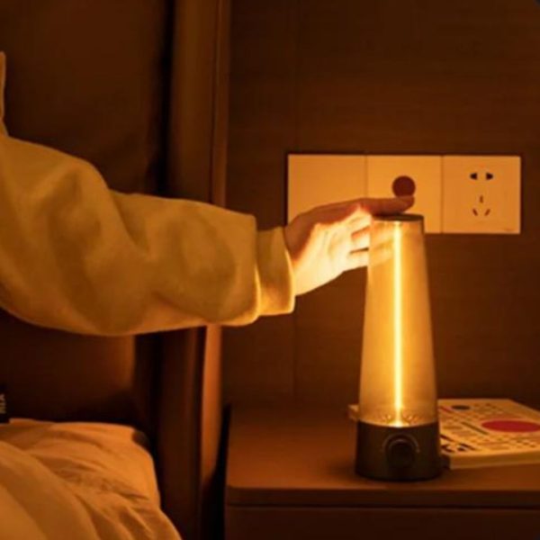 Đèn Bàn Hình Trụ Nón Tối Giản Có Nút Xoay Điều Chỉnh Ánh Sáng Cho Bàn Làm Việc