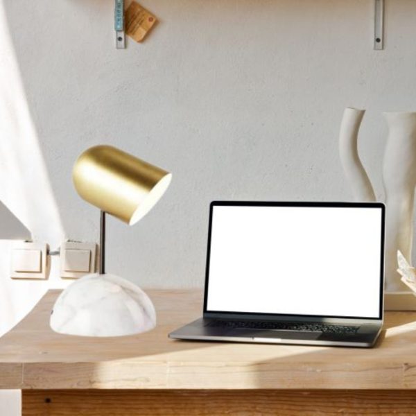 Đèn Bàn Kim Loại Chân Đá Marble Sang Trọng Thiết Kế Tối Giản Xu Hướng Nội Thất Hiện Đại