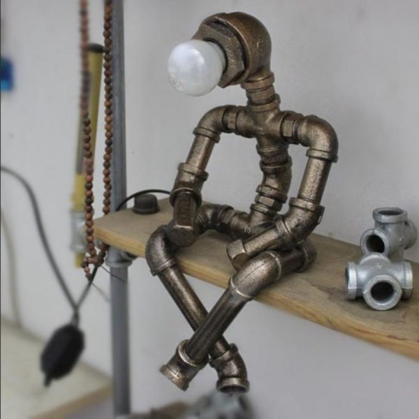 Đèn Bàn Mô Phỏng Robot Phong Cách Công Nghiệp, Ánh Sáng Vàng, Làm Quà Tặng Sinh Nhật