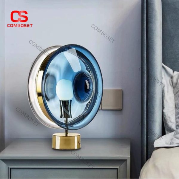 Đèn Bàn Thủy Tinh Hình Tròn Cao Cấp Trang Trí Phòng Khách, Phòng Ngủ, Studio Nghệ Thuật